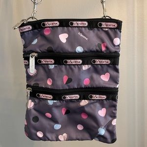 Lesportsac Adjustable Crossbody Tripple Zipper Pocket Bag